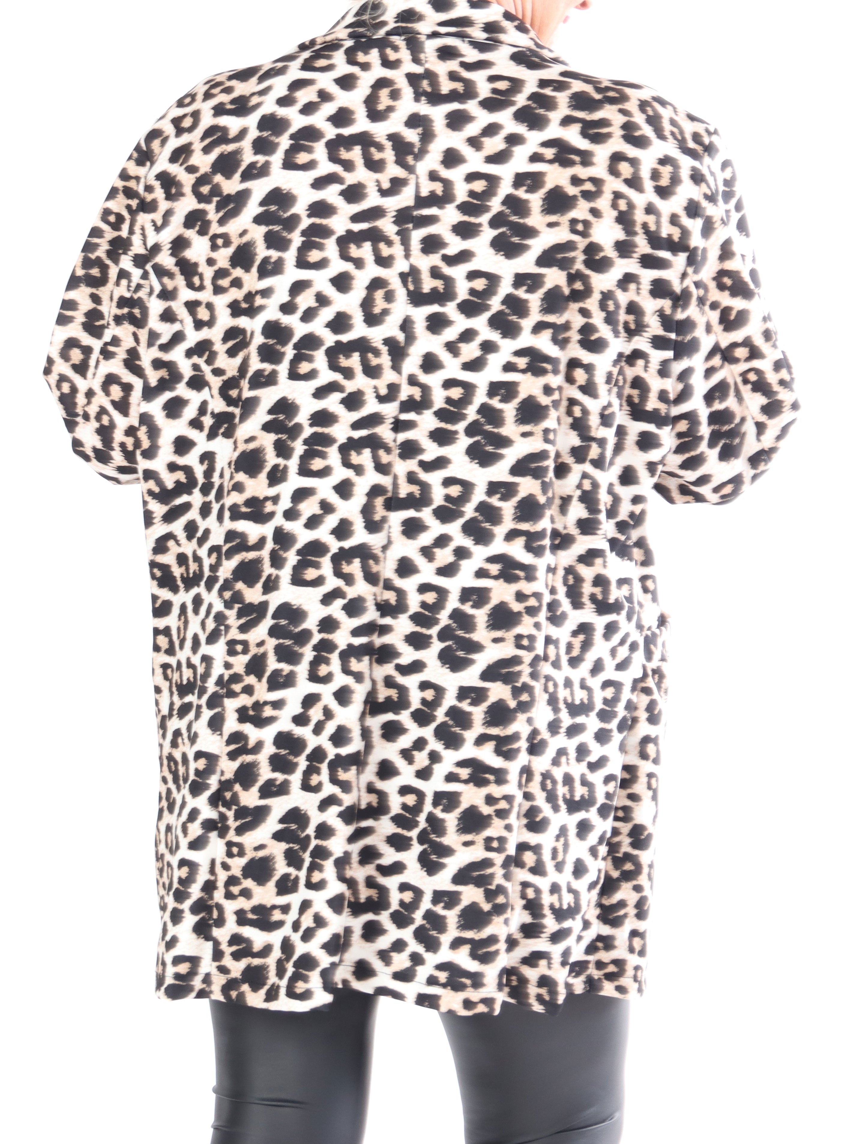 Alberte Leo - Plus size blazer i leopardprint